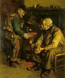 M. Schildt - Twee oude mannen bij een kachel - AB9312 - Cultural Heritage Agency of the Netherlands Art Collection
