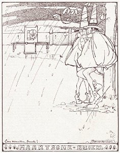 Maartsche buien - maandplaat van Bas van der Veer in De Kroniek (1917)