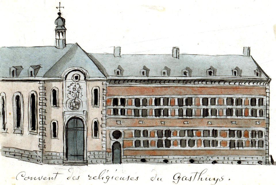 Maastricht, reconstructie Sint-Servaasgasthuis (Ph v Gulpen, ca 1840)