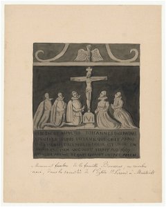 Maastricht, St-Servaaskerk, epitaaf Bouwens-Cretsen (Ph v Gulpen, ca 1840)