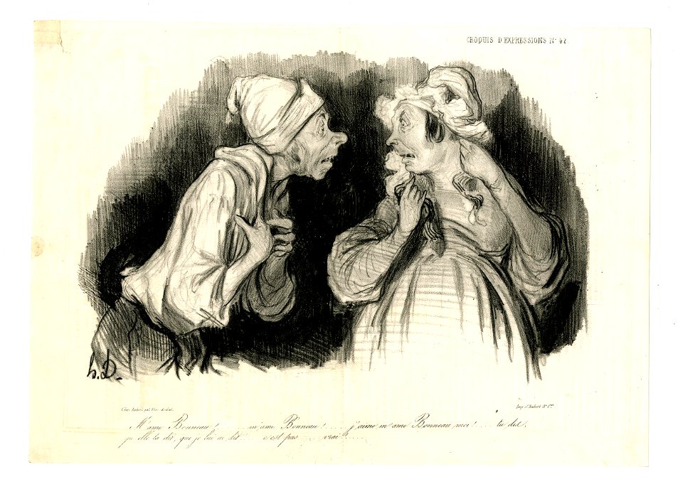 M'ame Bonneau!... m'ame Bonneau!.... j'aime m'ame Bonneau moi.... (Ma'am Bonneau! Ma'am Bonneau! I love ma'am Bonneau!...) (BM 1907,0330.15)
