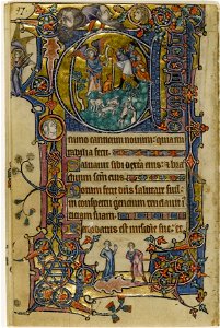 Macclesfield Psalter - FitzWilliam Museum f139v (Annunciation to sheperds)