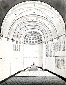 Maastricht, interieur kapel bonnefantenklooster (Ph v Gulpen, ca 1840)