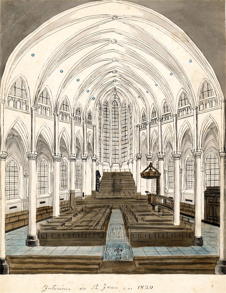 Maastricht, interieur Sint-Janskerk (Ph v Gulpen, 1820)