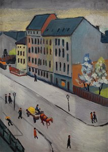 Macke Unsere Strasse in Grau PA291011