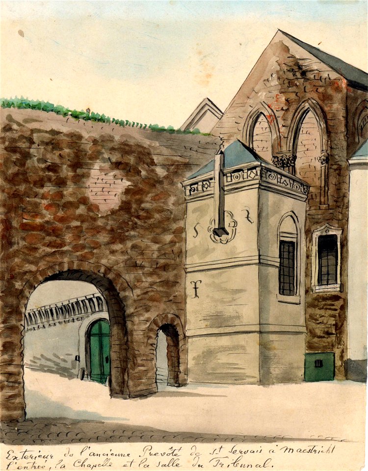Maastricht, St-Servaasklooster, steunbogen & proosdij (Ph v Gulpen, 1849)