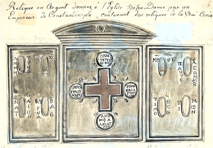 Maastricht, schatkamer OLV-kerk, Byzantijns reliekentriptiekje (Ph v Gulpen, ca 1835)