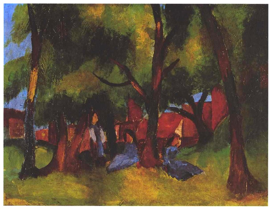 Macke - Kinder unter sonnigen Bäumen
