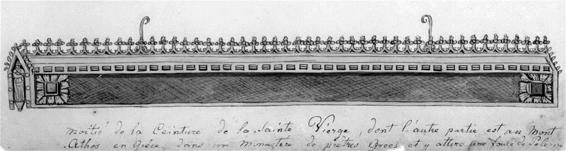 Maastricht, Schatkamer OLV-kerk, gordel v Maria (Ph v Gulpen, ca 1840)