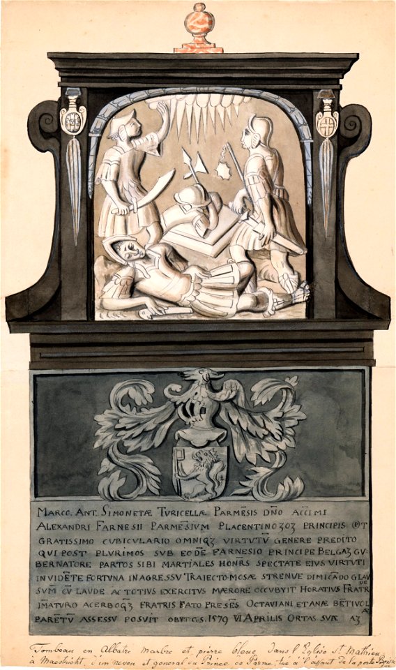 Maastricht, St-Matthiaskerk, epitaaf Simoneta (Ph v Gulpen)