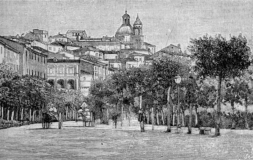 Macerata – Passeggiata esterna (xilografia)