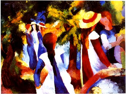 Macke, August - Mädchen unter Bäumen - 1914 - 2384 x 1773 px