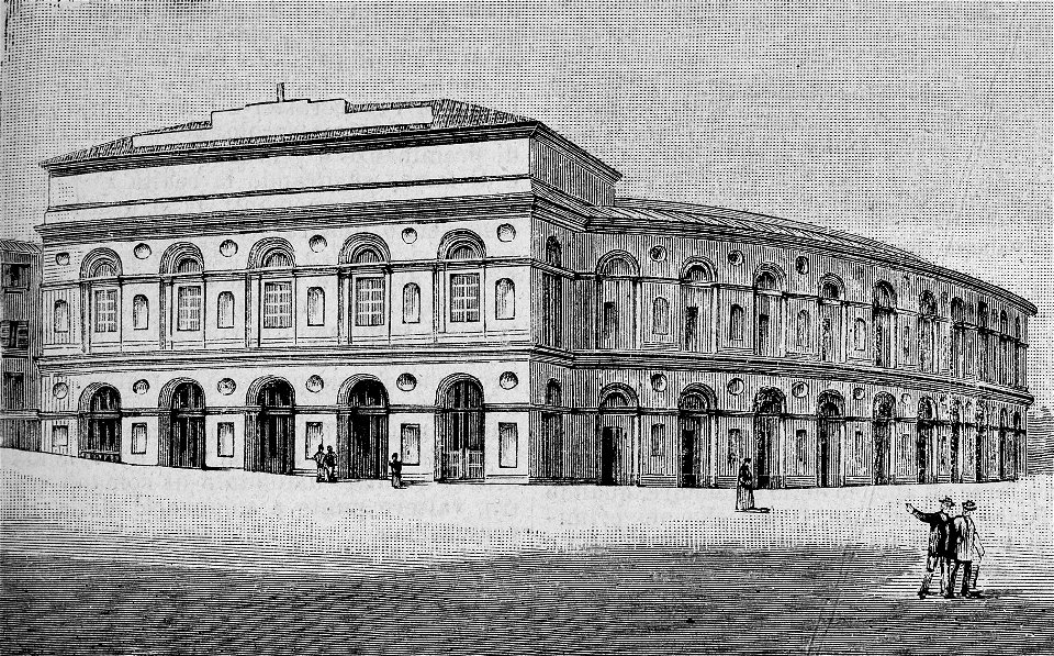 Macerata – Lo Sferisterio (xilografia)
