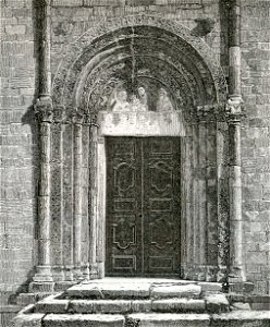 Maderno Porta della chiesa di Sant’Andrea xilografia di Barberis