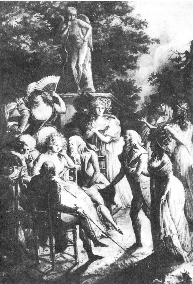 Madame de Staël at Coppet (Debucourt 1800)