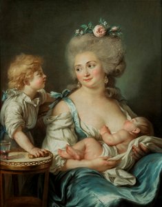 Madame Mitoire et ses enfants par Adélaïde Labille-Guiard. Free illustration for personal and commercial use.