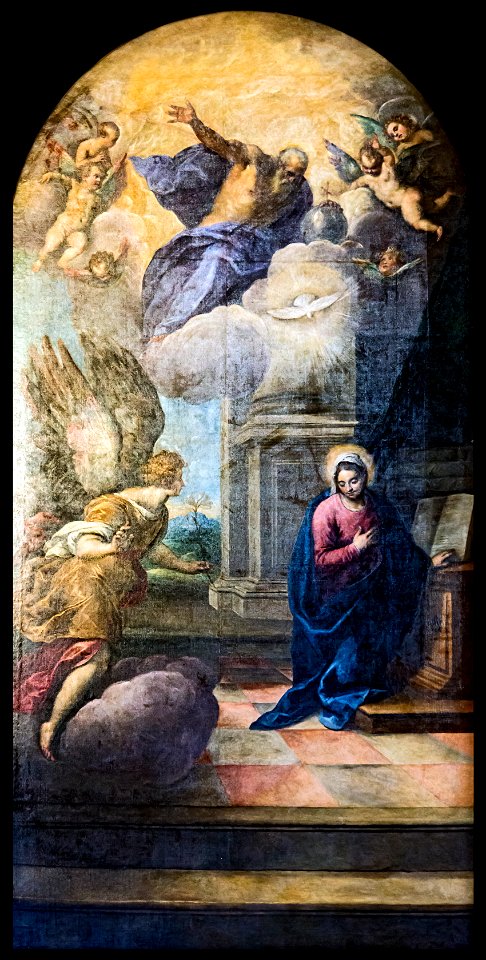 Madonna dell'Orto (Venice) - Choir - L'Annunciazione (1590) by Jacopo Palma il Giovane (Proveniente dalla chiesa di S.Maria Nuova di Vicenza)