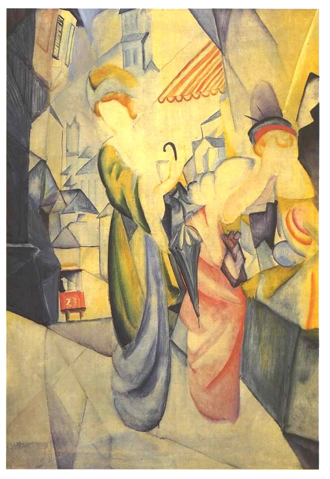 Macke - Helle Frauen vor Hutladen