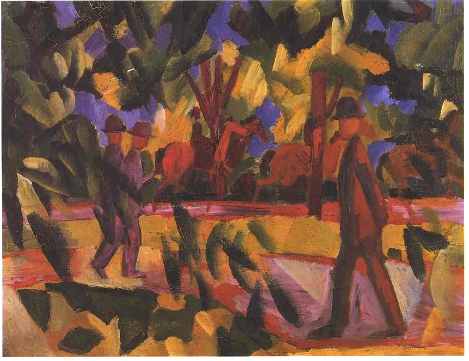 Macke - Reiter und Spaziergänger auf Allee