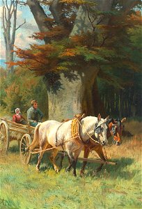 Adolf Mackeprang - Landskab med hestevogn