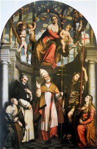 Madonna col Bambino in gloria con i santi Clemente, Domenico, Caterina, Floriano e Maria Maddalena