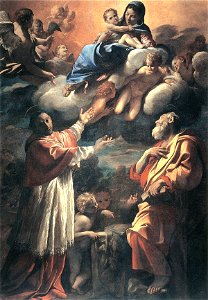 Madonna con Bambino e i santi Carlo Borromeo e Bartolomeo - Lanfranco