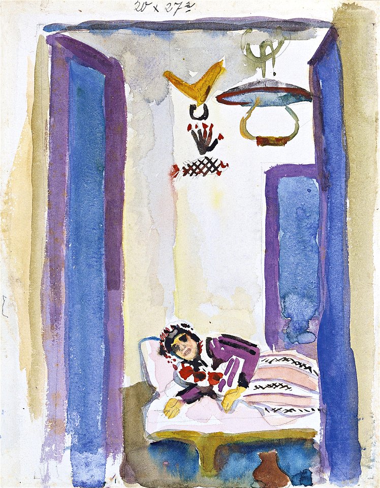 August Macke - Eine Frau auf einem Divan (1914)