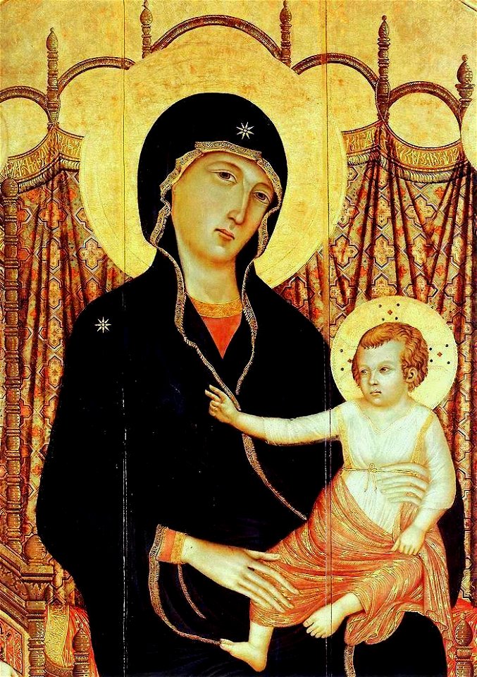 Madonna Rucellai. detail