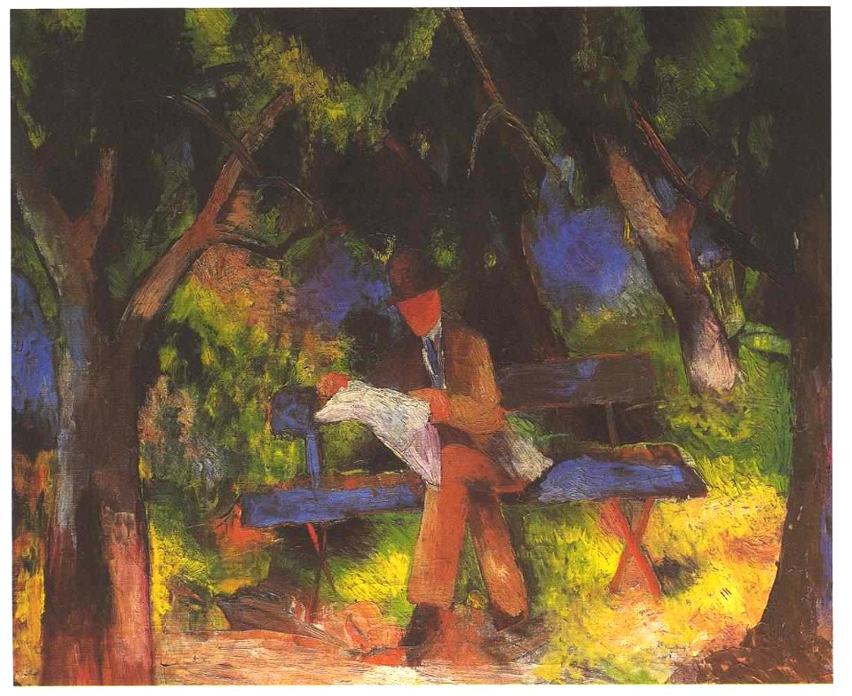 Macke - Lesender Mann im Park