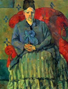 Madame Cézanne dans un fauteuil rouge, par Paul Cézanne
