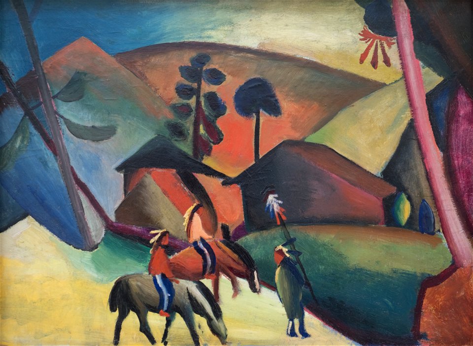 Macke Indianer auf Pferden PA291080