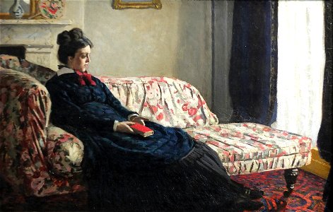 Madame Monet au canapé Monet 1871
