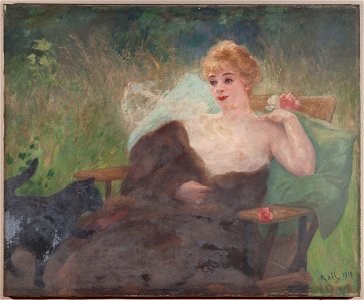 Mademoiselle Amélie Diéterle par Alfred Roll en 1913 (A). Free illustration for personal and commercial use.