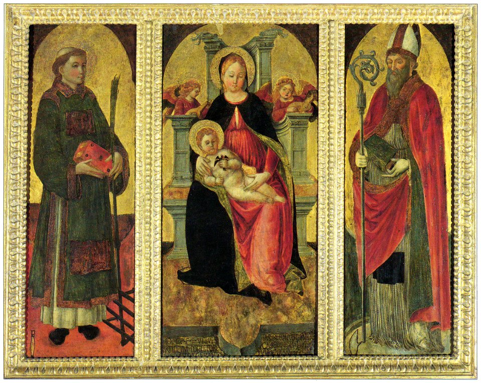 Madonna col bambino tra i santi lorenzo e agostino