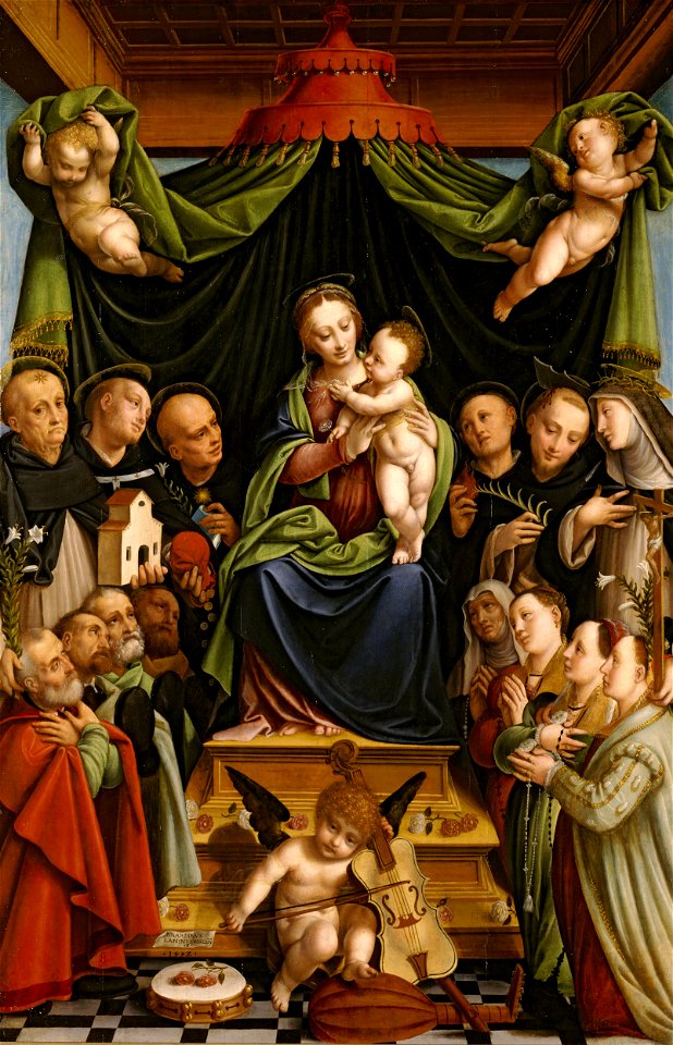 Madonna and Child Enthroned with Saints and Donors - Bernardino Lanino - Google Cultural Institute