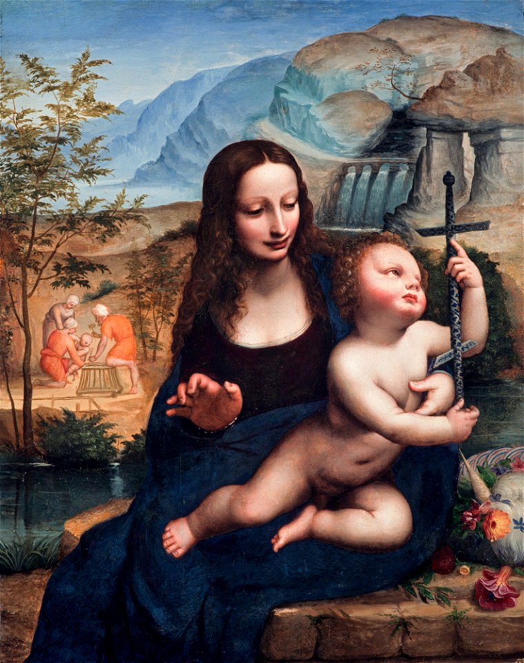 Madonna with Yarnwinder, att. Fernando Yáñez de la Almedina (16th c., NG of Scotland)