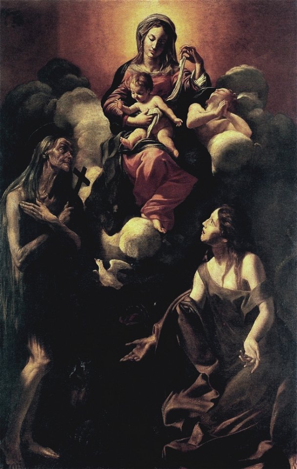 Madonna con il Bambino tra le sante Maria Egiziaca e Margherita - Lanfranco