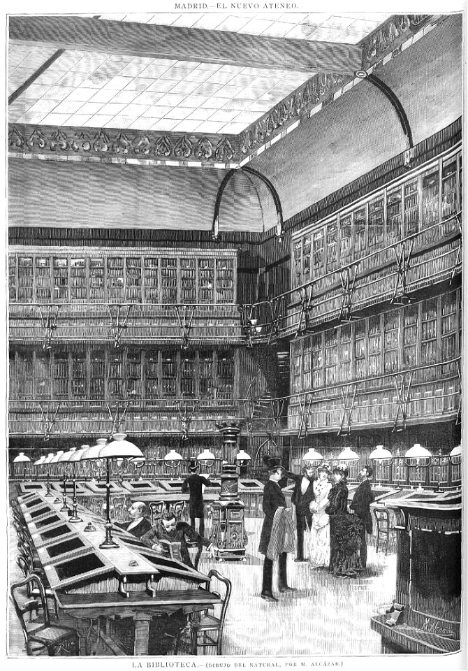 Madrid, el nuevo Ateneo, la biblioteca, de Alcázar