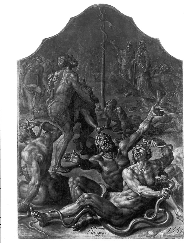 Maerten van Heemskerck - De oprichting van de koperen slang