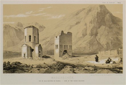 Madensher Vue des deux édifices en ruines - Laborde Léon Emmanuel Simon Joseph - 1838