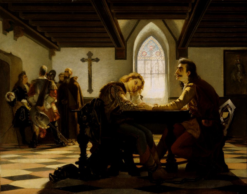 Madarász, Viktor - Péter Zrínyi and Kristóf Frangepán in Prison at Wiener Neustadt - Google Art Project