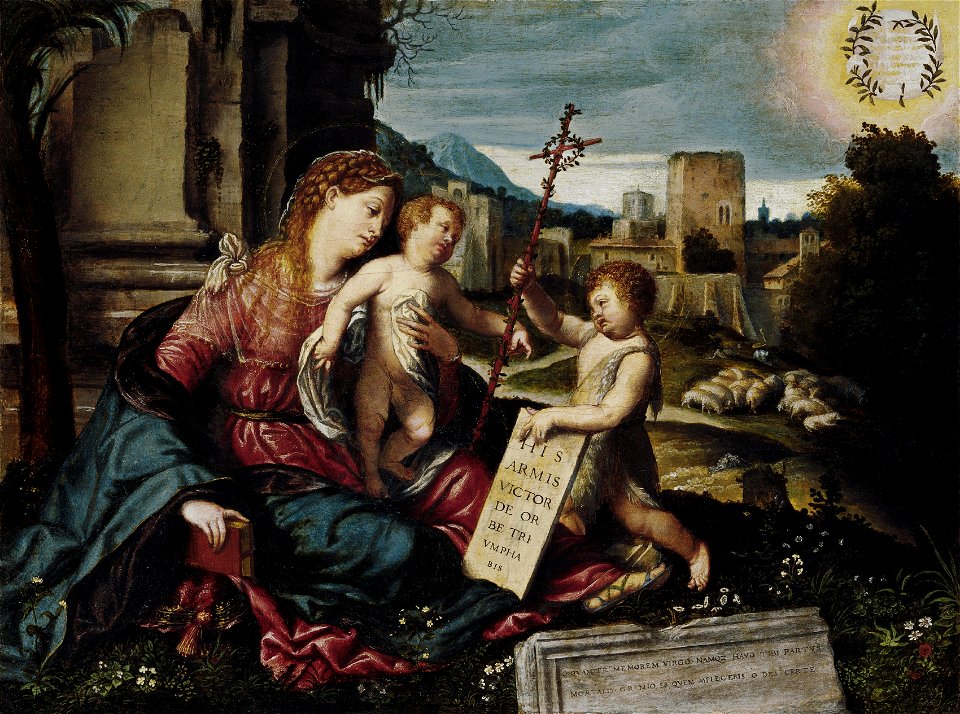 Madonna with Child and Young St John - Bonvicino
