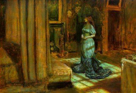 Madeleine undressing – Eve of St Agnes, John Everett Millais