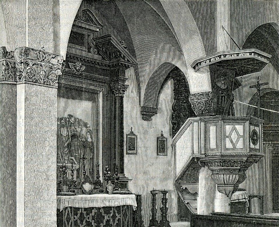 Maderno interno della chiesa di Sant’Andrea xilografia di Barberis