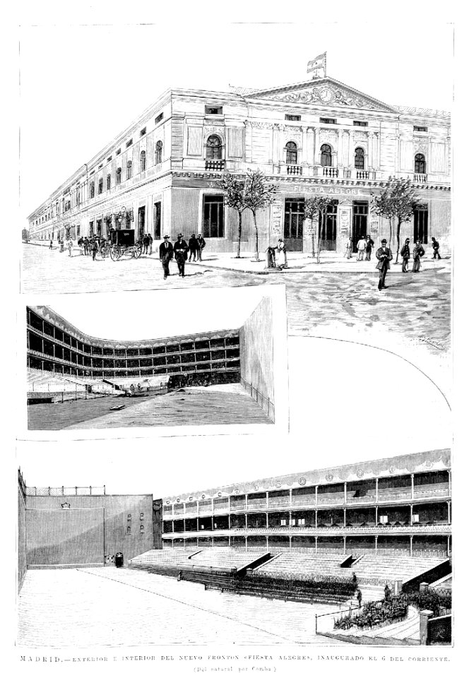 Madrid. Frontón Fiesta Alegre, de Comba, La Ilustración Española y Americana, 15-05-1892