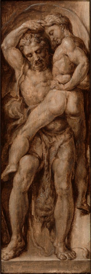 Maerten van Heemskerck - Hercules Lifting Antaeus, Hercules Erecting th - 1960.50c - Yale University Art Gallery