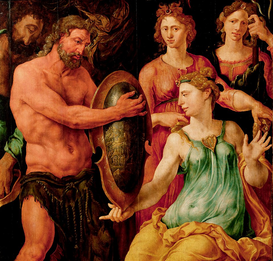 Maerten van Heemskerck, , Kunsthistorisches Museum Wien, Gemäldegalerie - Thetis empfängt von Vulkan den Schild für Achill - GG 6785 - Kunsthistorisches Museum