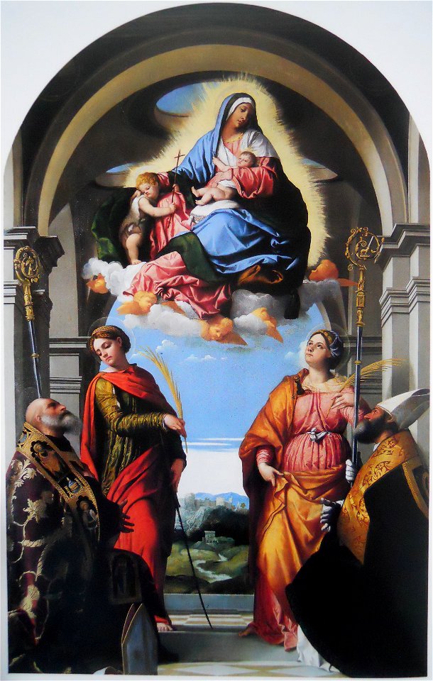 Madonna col Bambino e san Giovanni Battista fanciullo in gloria con i santi Benedetto, Paterio, Eufemia e Giustina