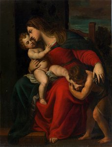 Madonna and Child with the Infant Saint John the Baptist. Free illustration for personal and commercial use.