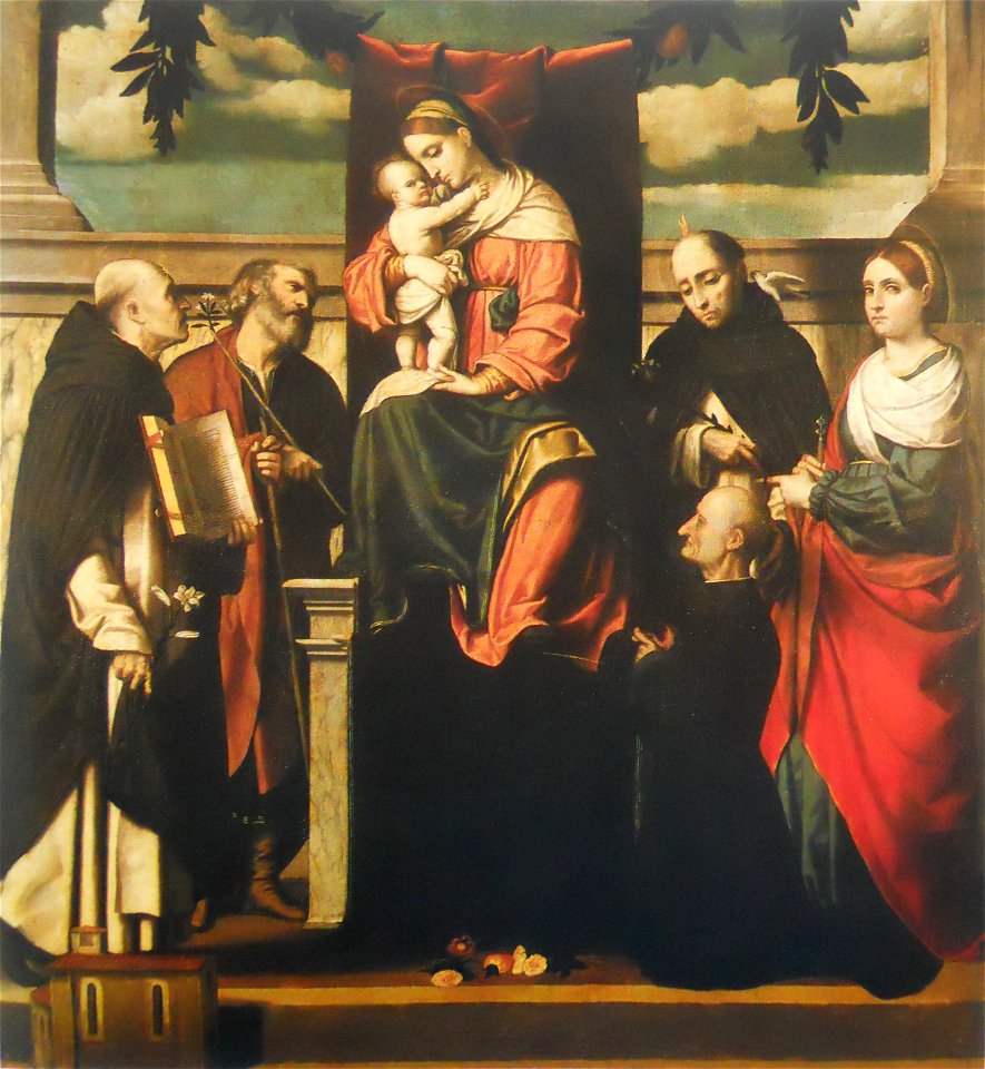 Madonna in trono col Bambino tra i santi Domenico, Giuseppe, Vincenzo Ferrer, Lucia e un committente